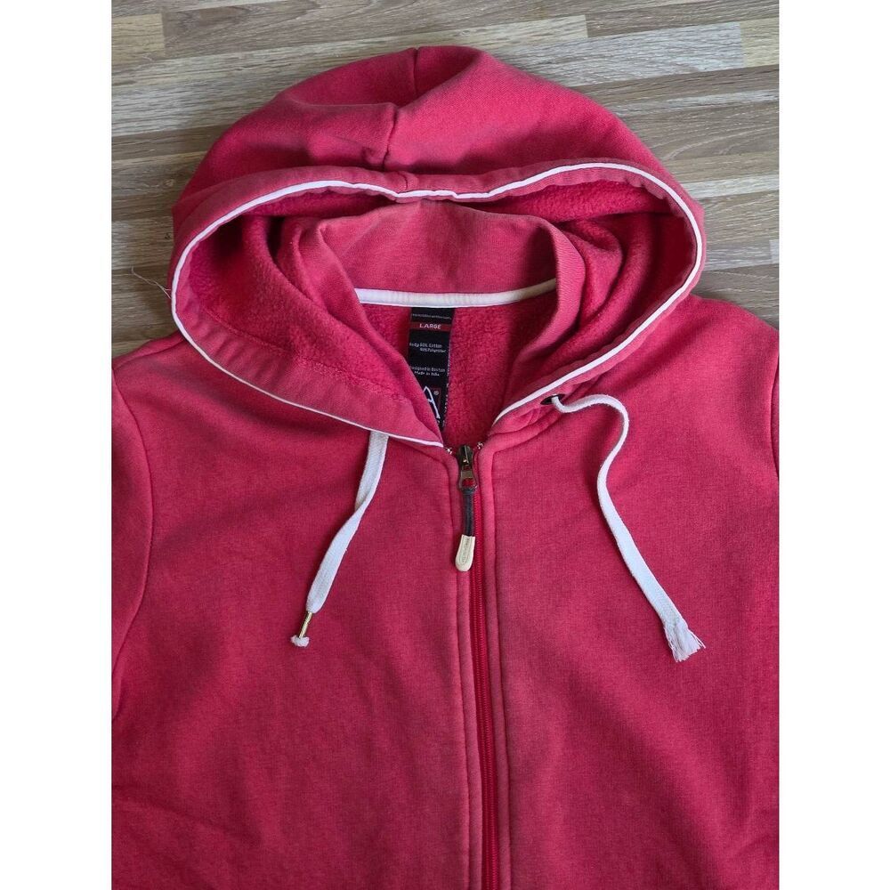 🇬🇪🍑Avalanche Coral Fleece Lined Zippered Front Hoodie Sweatshirt Large - Picture 4 of 12